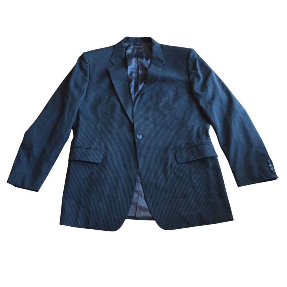 Vintage givenchy for chequers mens black striped wool blazer fits Sz 42